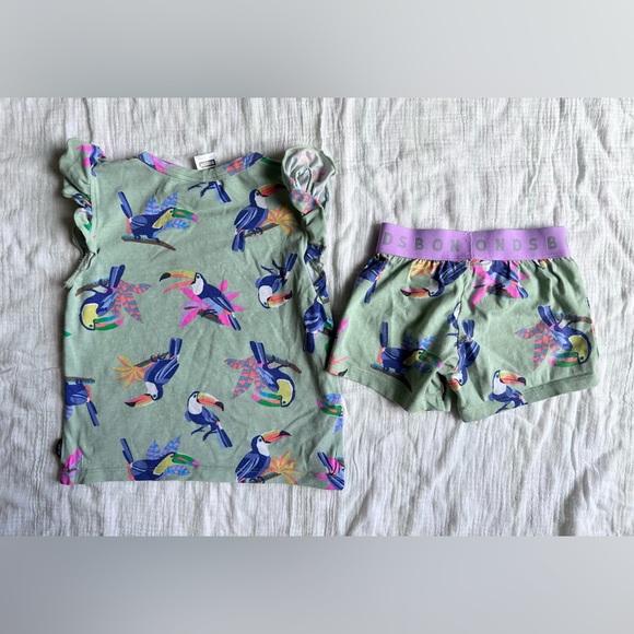 Bonds Pajama Set - Ruffle Sleeve Shirt + Shorts - Size 2 / 18-24 Months - Picture 2 of 4